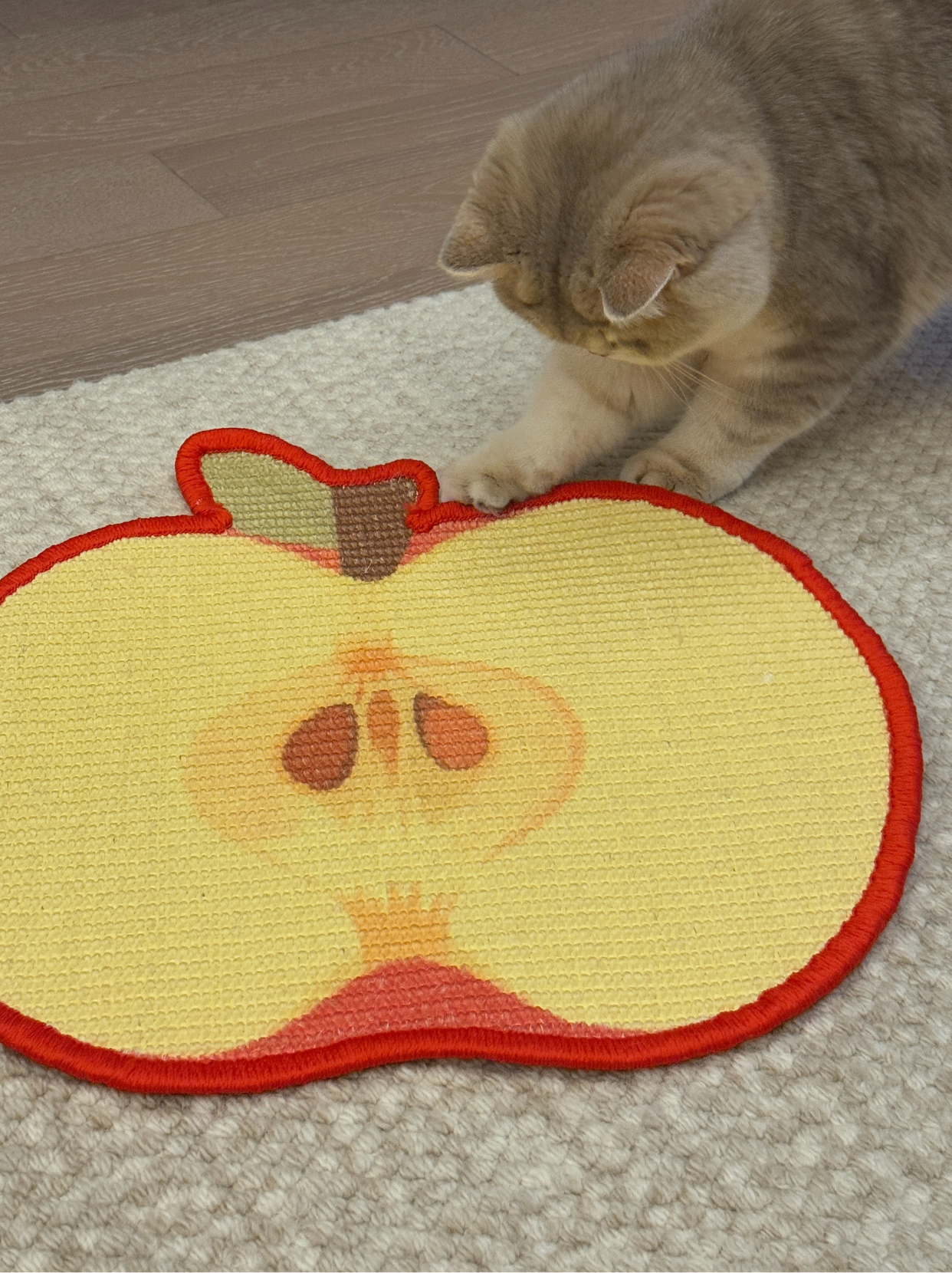 Apple-Shaped Sisal Cat Scratching Mat
