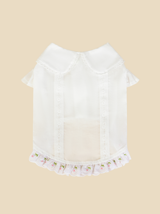 Classic Vintage White Pet Blouse