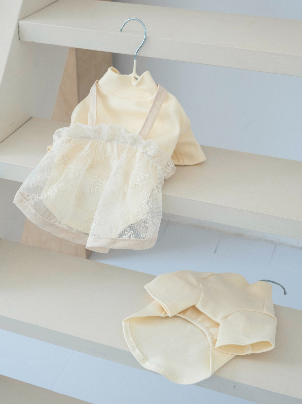 Pawlorful Anniversary Lace Set for dogs, flat lay
