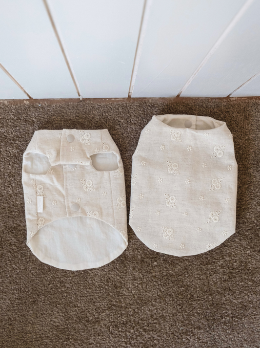 Pawlorful embroidered dog vest, flat lay view