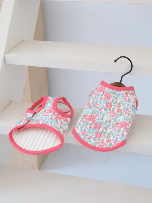 Pawlorful Rabbit Garden Vest floral dog vest