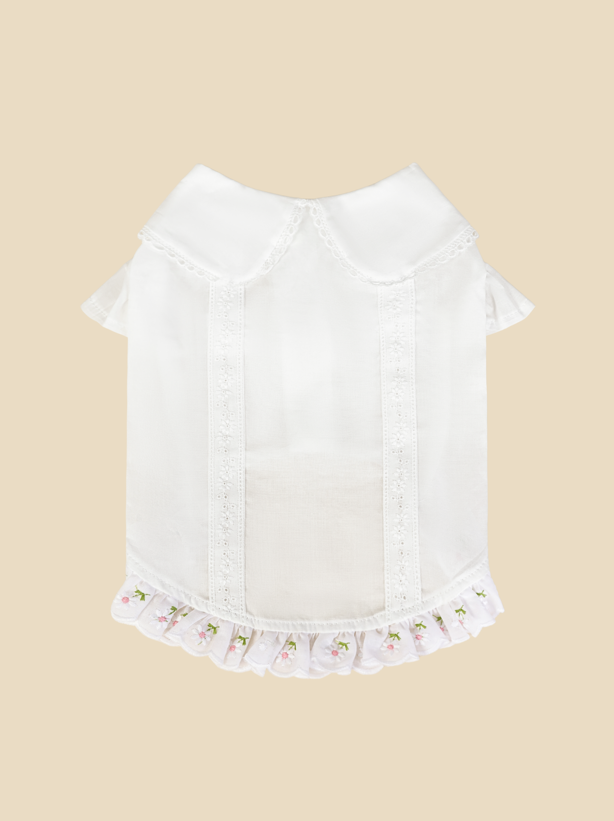 White pet shirt front view by Pawlorful